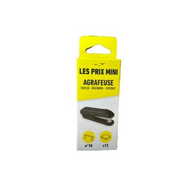 Les Prix Mini - Agrafeuse de bureau noir - capacité de 12 feuilles - agrafes n°10