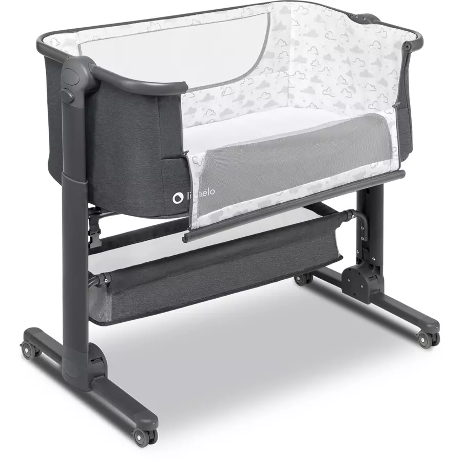 lionelo Beistellbett Timon Grey inklusive Matratze Fiki Miki