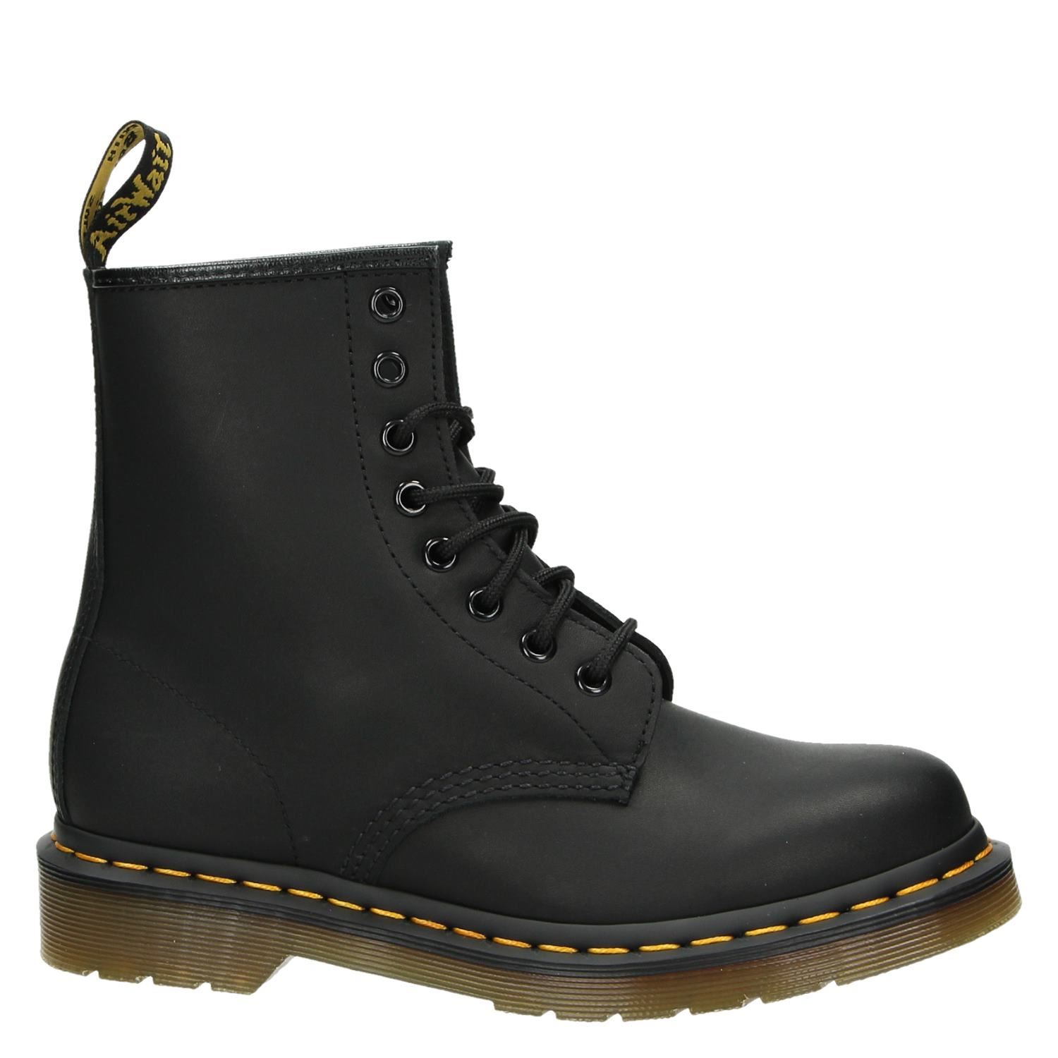 Dr. Martens 1460 Greasy dames veterboot Dr. Martens Zwart