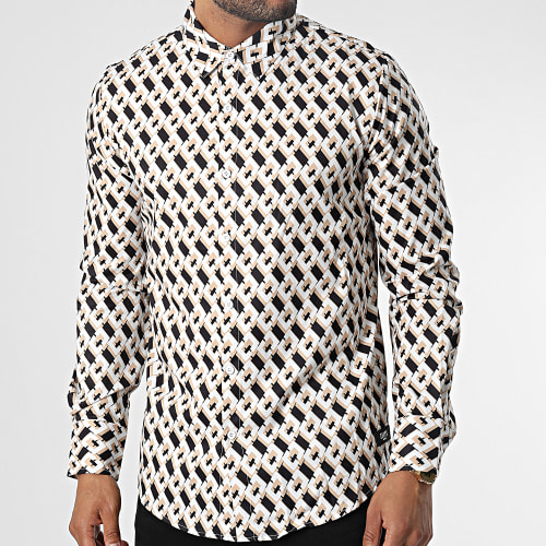 Chemise Manches Longues Alto Blanc Beige Noir