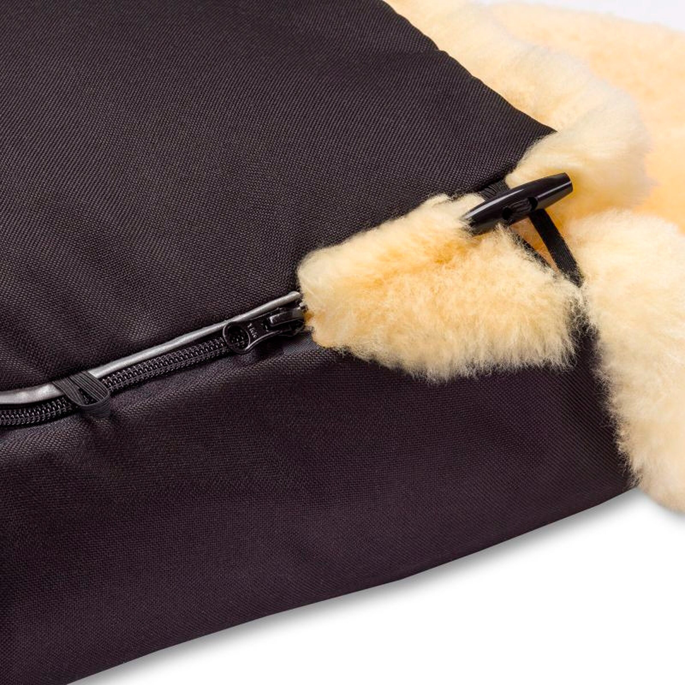 Hofbrucker Kinderwagen Lammfell-Fußsack Luxus Schwarz