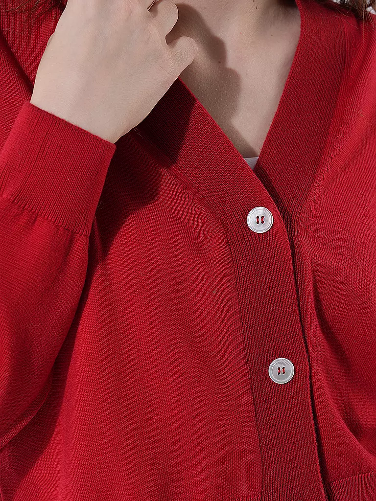 OFFICINE GENERALE Cardigan SERENA dunkelrot