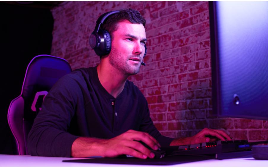 Headset Quantum 350 SchwarzKabelloses PC-Gaming-Headset mit abnehmbarem Boom-Mikrofon