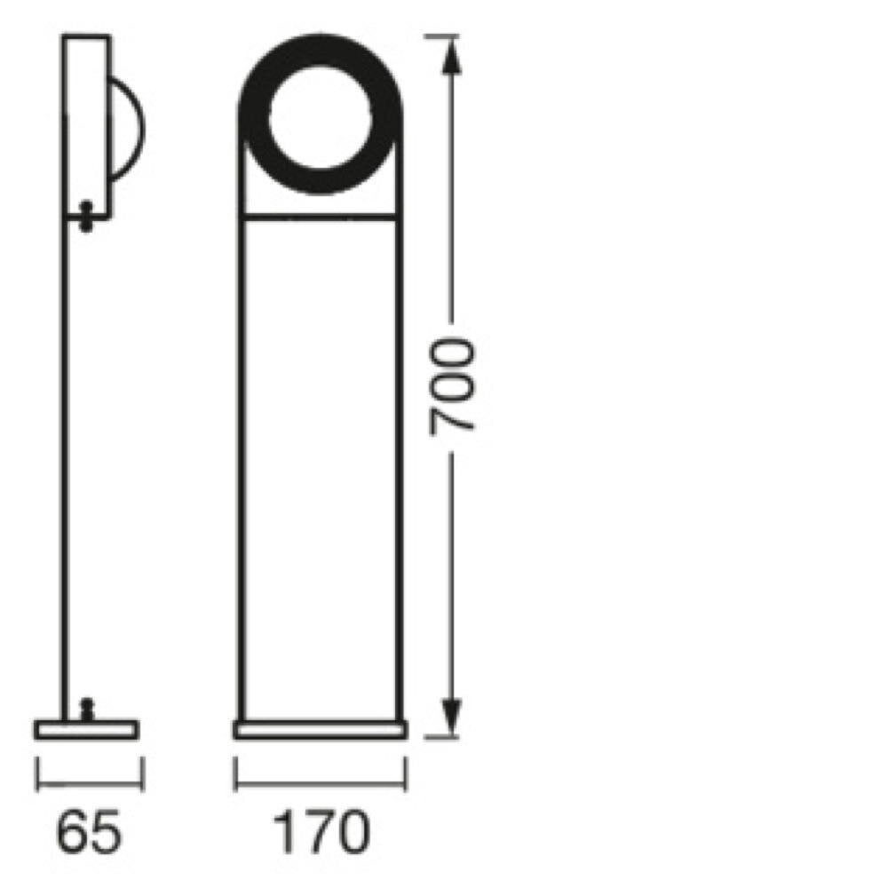 SMART+ WLAN LED-padverlichting Swing Round in zwart 6,7W 420lm instelbaar wit IP44