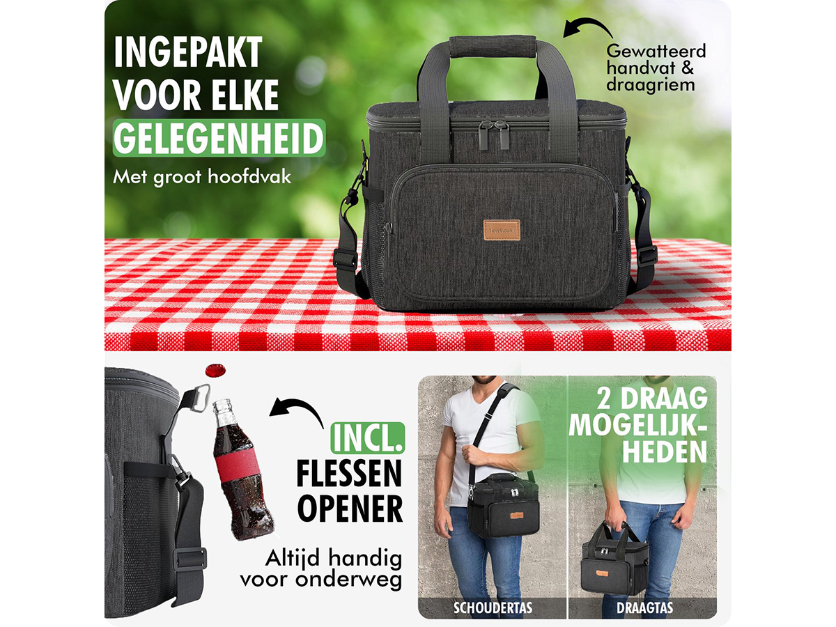 Travelhawk 15 liter koeltas - Black