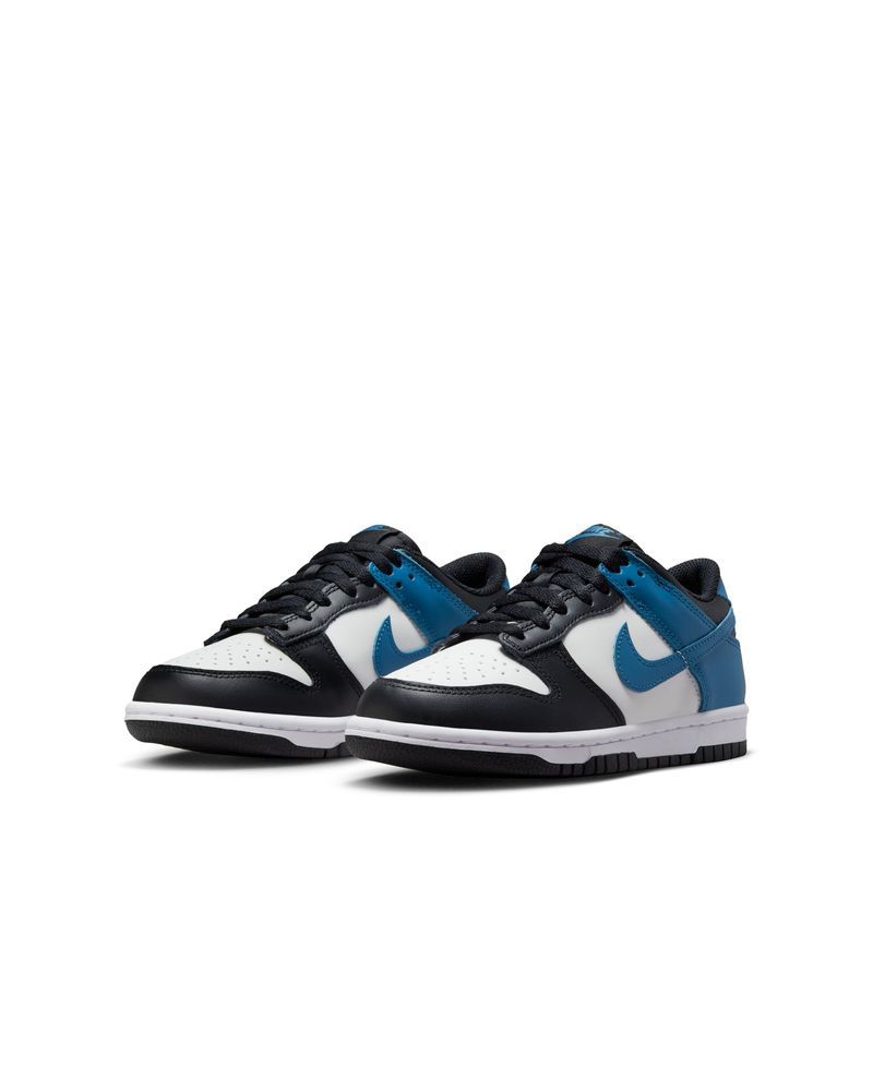 Chaussures Nike Dunk Low Blanc/Noir/Bleu pour enfant