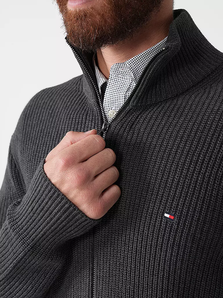 TOMMY HILFIGER Strickjacke grau