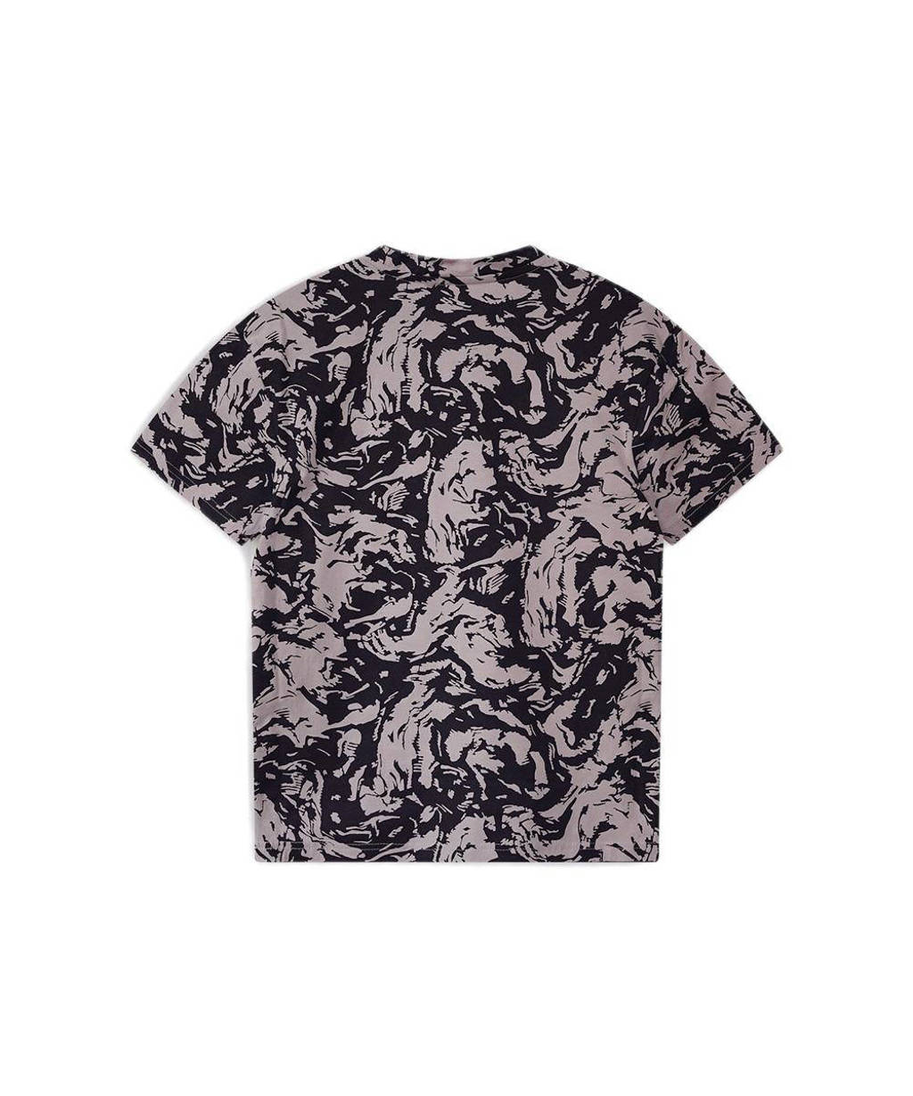 Bellaire T-shirt met all over print zwart/paars