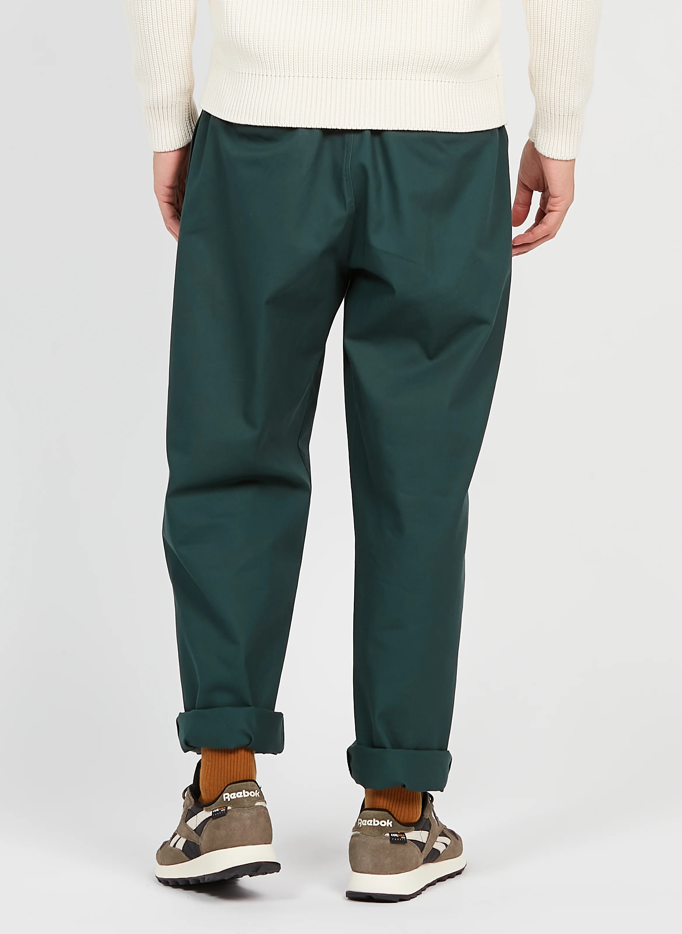 Pantalon droit en coton| Vert
