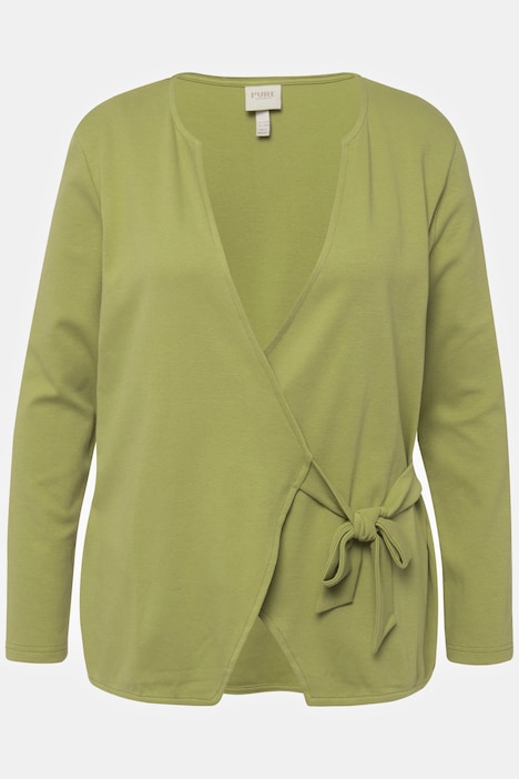 Jerseyjacke, Wickeloptik, Tunika-Ausschnitt, Biobaumwolle