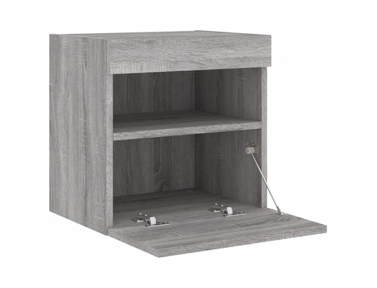 VIDAXL - Elément suspendu Meuble tv mural avec lumières led sonoma gris 40x30x40 cm