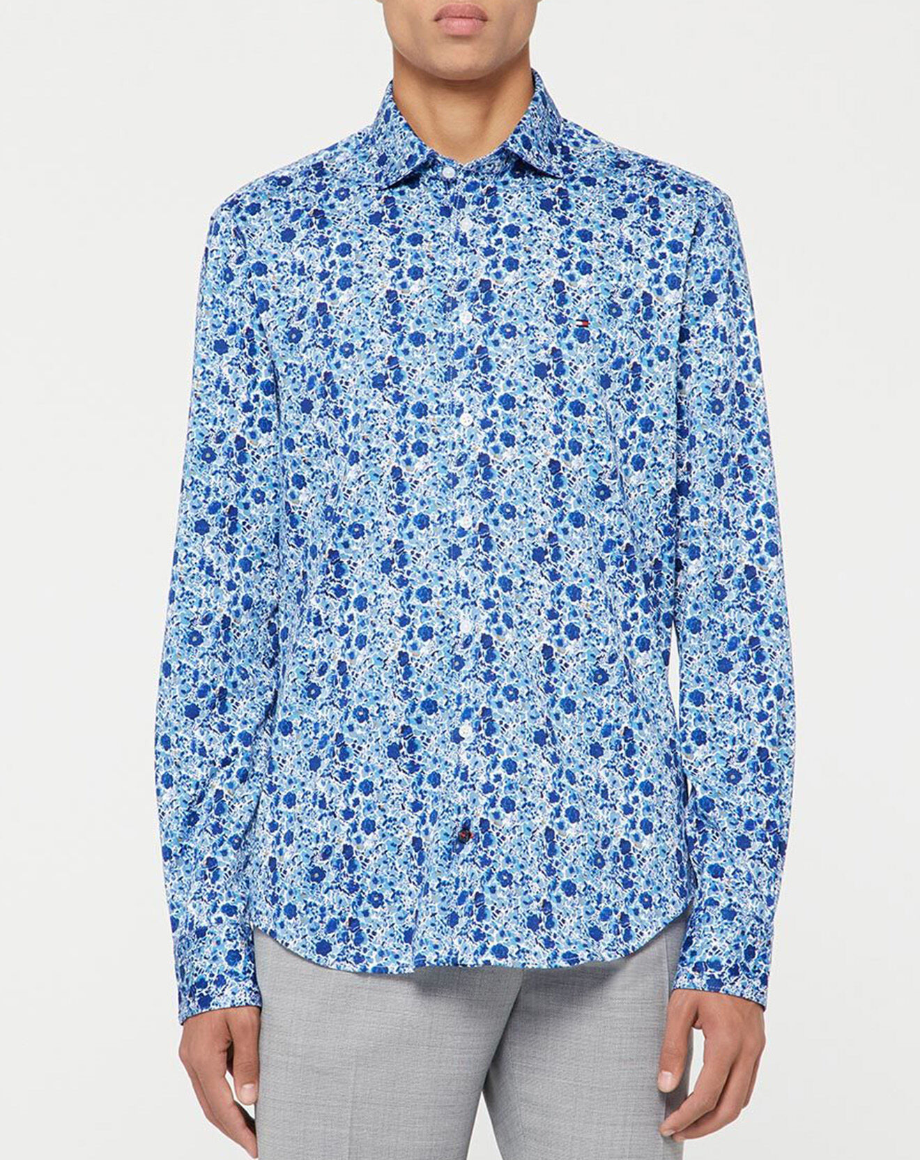 Tommy Hilfiger Chemise Slim à fleurs bleu foncé bleue