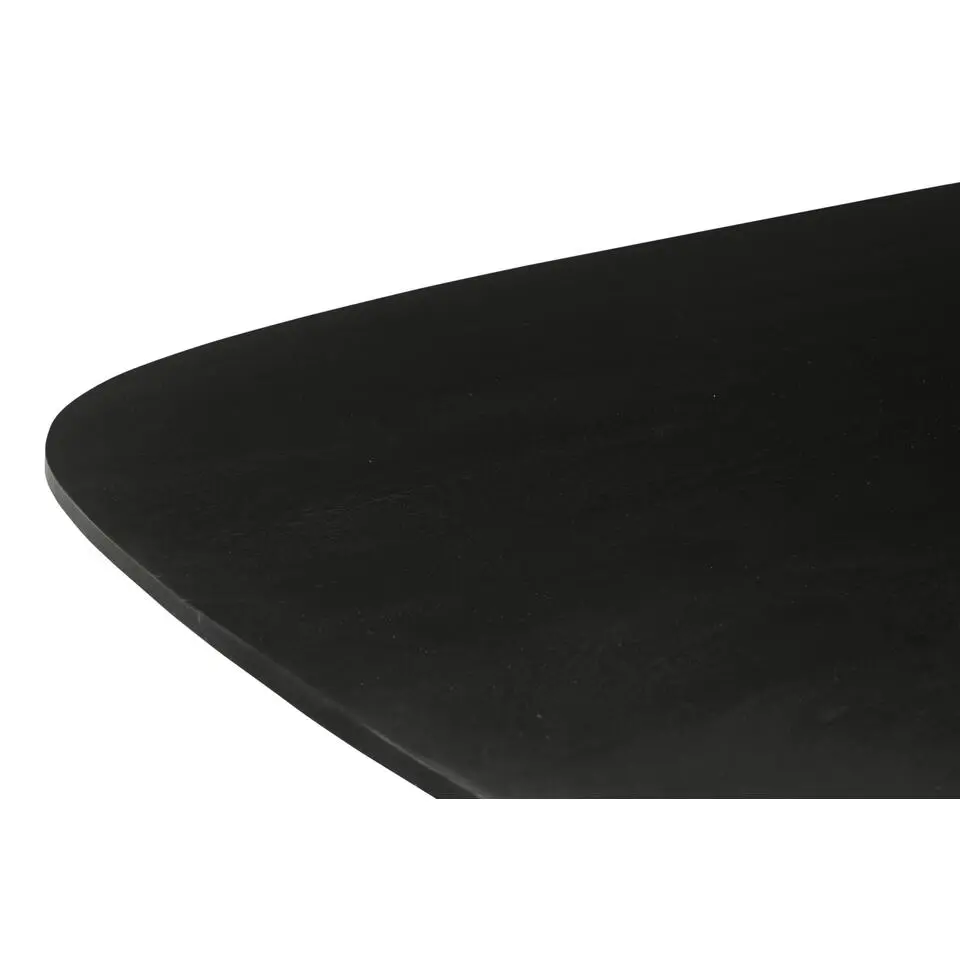 Livingfurn - Eetkamertafel Jesper Deens Ovaal Zwart 210cm - Mangohout