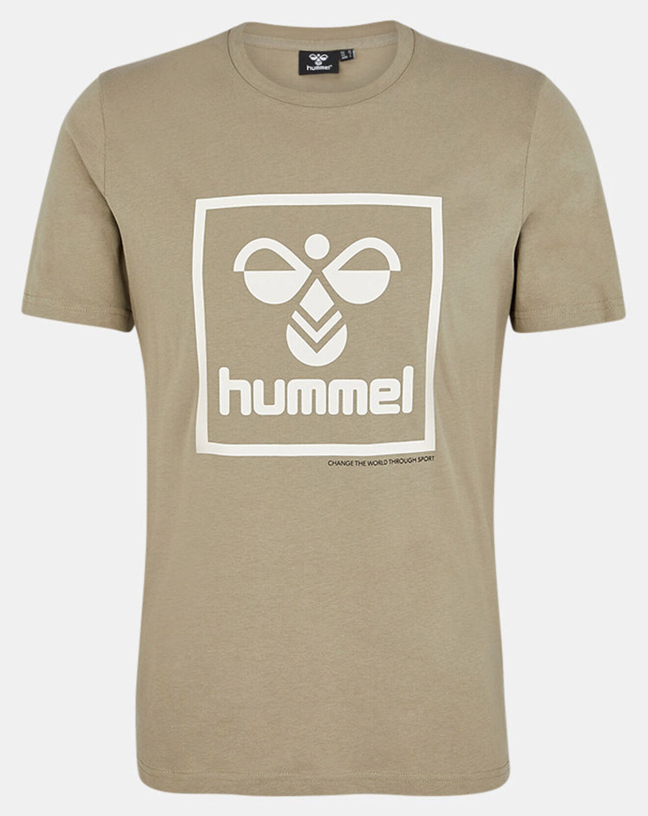 Hummel T-Shirt en Coton organique à gros logo kaki clair