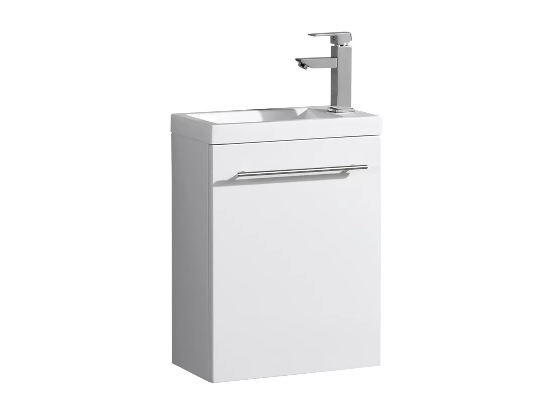 Lave main vasque 40 cm blanc laqué Aquapixo