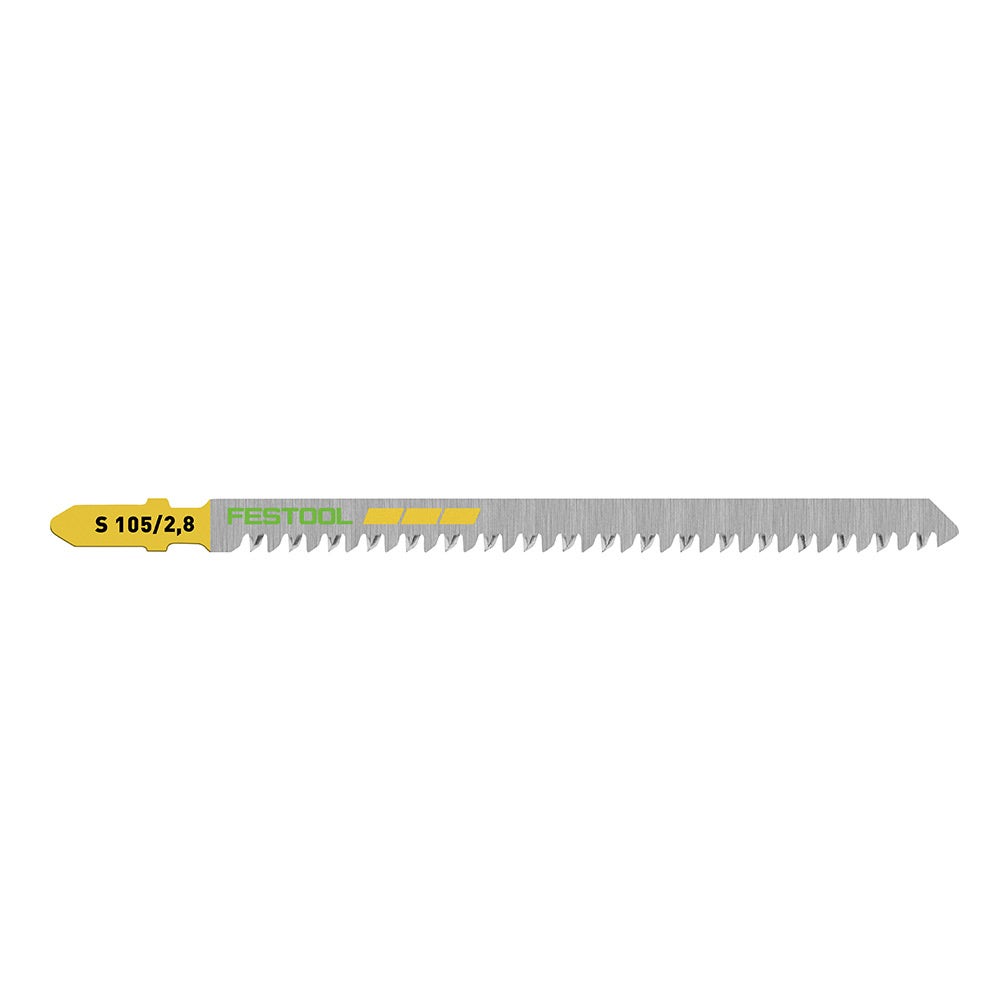 FESTOOL 105mm x 2.8mm T-Shank Jigsaw Blade for Wood Cutting - STRAIGHT - 20 Piece 204263