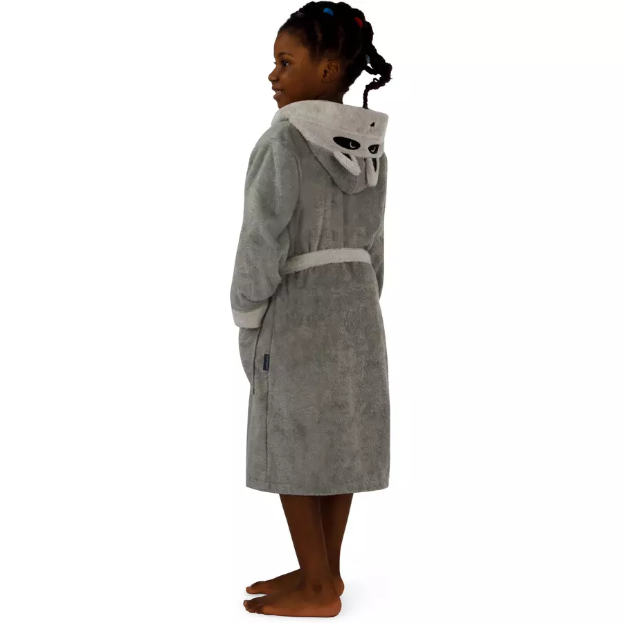 normani Kinder Bademantel aus Bio-Baumwolle Malia Grau  Waschbär