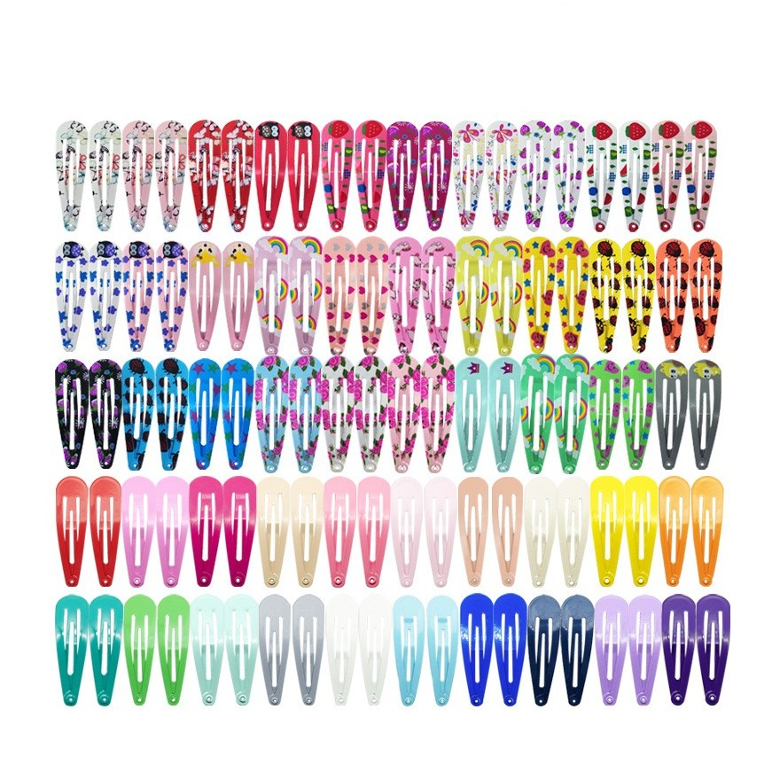 (100er Set) Kinder Metall Haarspangen Klammern Accessoire Clips Haarschmuck - Assortiert
