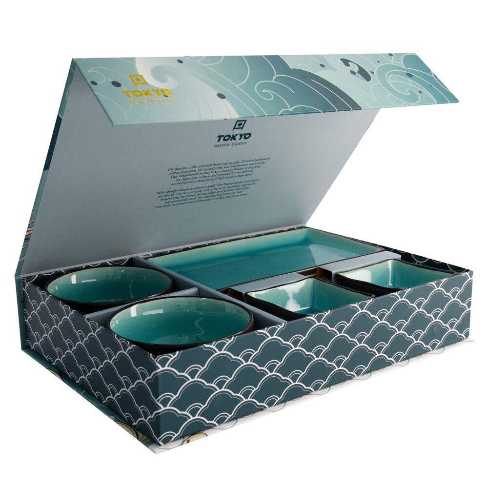 Tokyo Design Studio  Sushi sæt, Glassy Turquoise - 8 dele
