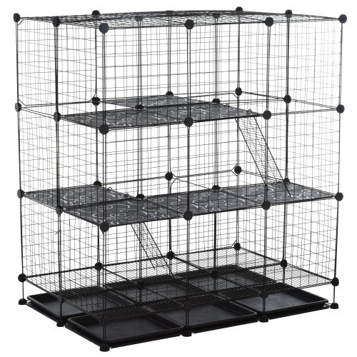 Gaiola PawHut DIY para pequenos animais, preta