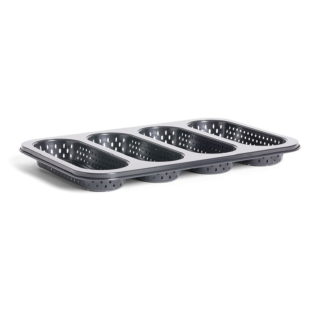 Moule à mini baguette perforé acier noir 33,6x22xH3cm