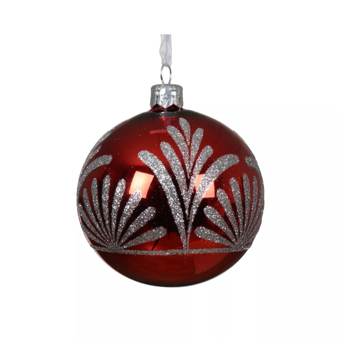 Lot de 6 boules de Noël en verre (D80 mm) Luxury Rouge