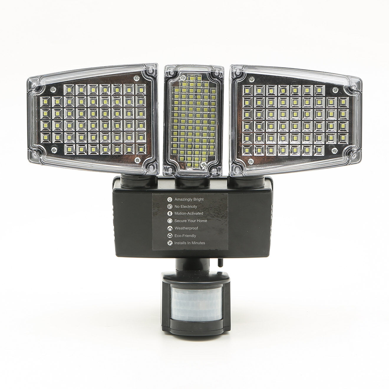 Pratik Garden Projecteur LED 3 têtes Solaire noir/blanc - 28x29x13 cm