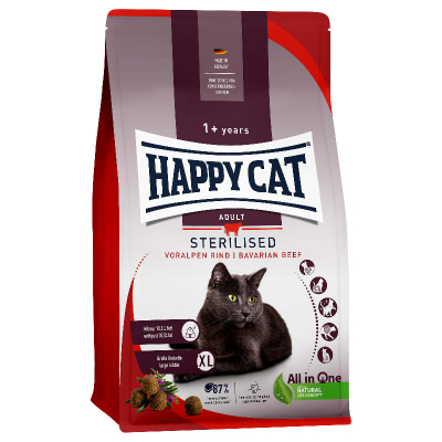 Happy Cat Trockenfutter Adult Sterilised Voralpen Rind