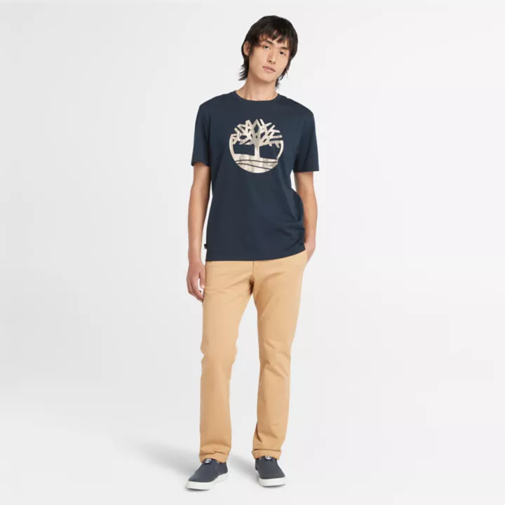 Pantalon chino en sergé extensible pour homme en jaune clair