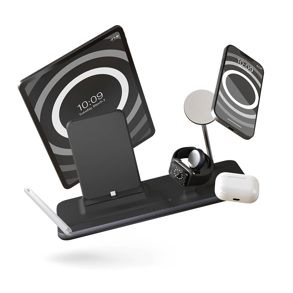 4in1 (15W) Multifunktions Magnetic Qi Wireless Charging MFi Ladegerät Apple iPad / Watch / Smartphone / AirPods (ZEDC21B/00) - Schwarz