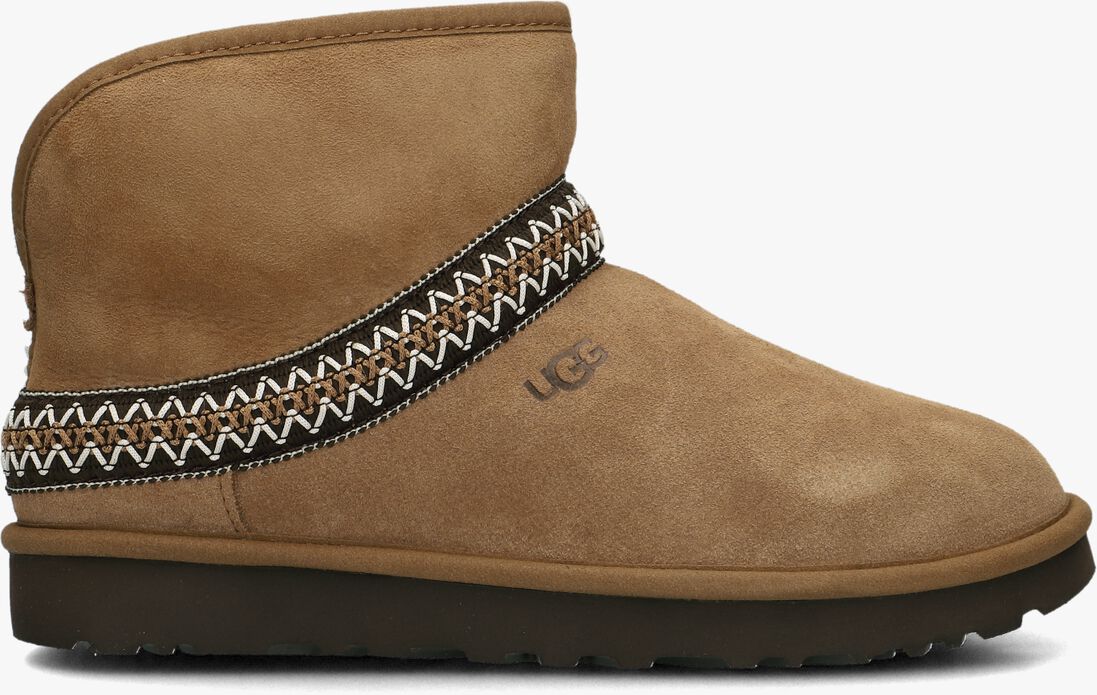 cognac ugg vachtlaarzen classic mini crescent