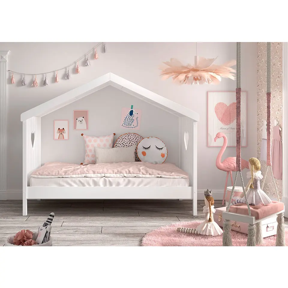 Vipack huisbed Amori zonder achterwand - wit - 90x200 cm