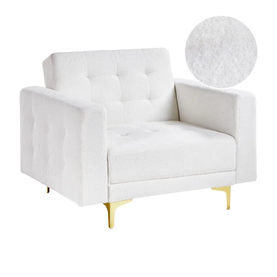 ABERDEEN - Fauteuil - Wit - Bouclé