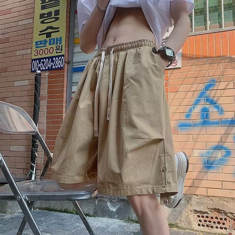 MAPOGO - Effen shorts met elastische taille en wijde pijpen