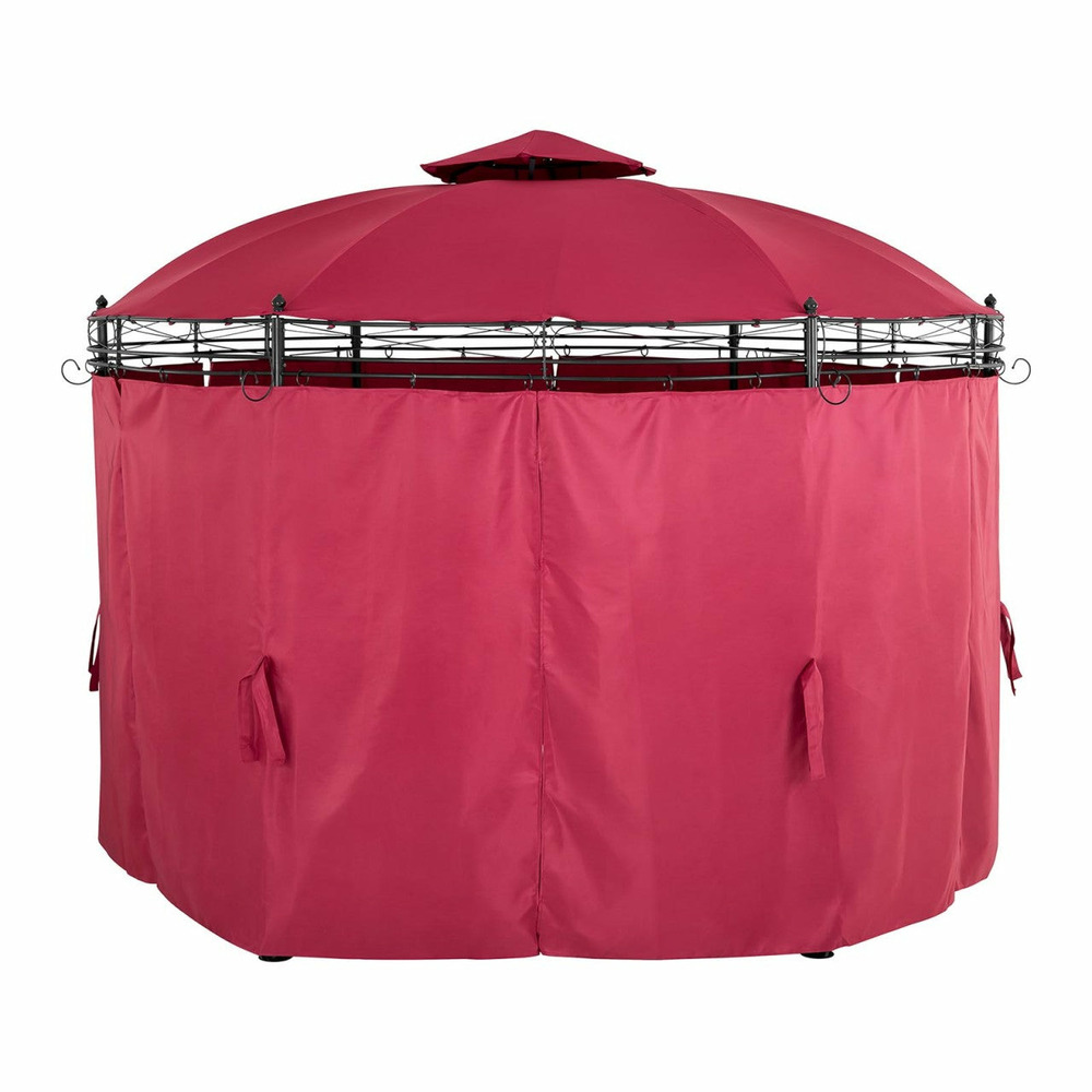 Pergola pavillon barnum tonnelle tente abri gazebo de jardin terrasse beige rouge - 3,5 m - 180 g/m²