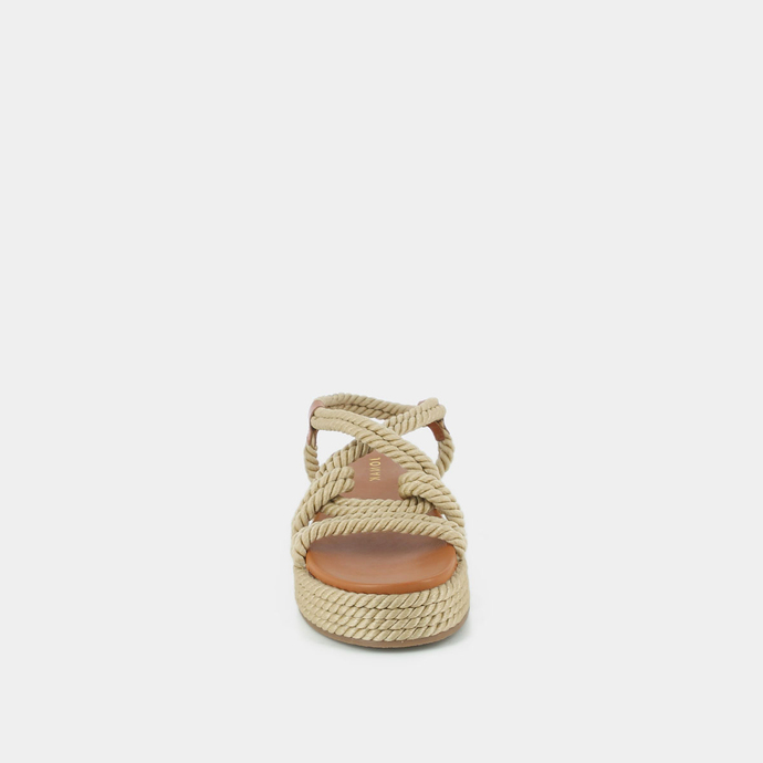 Sandales à brides entrecroisées  en corde beige