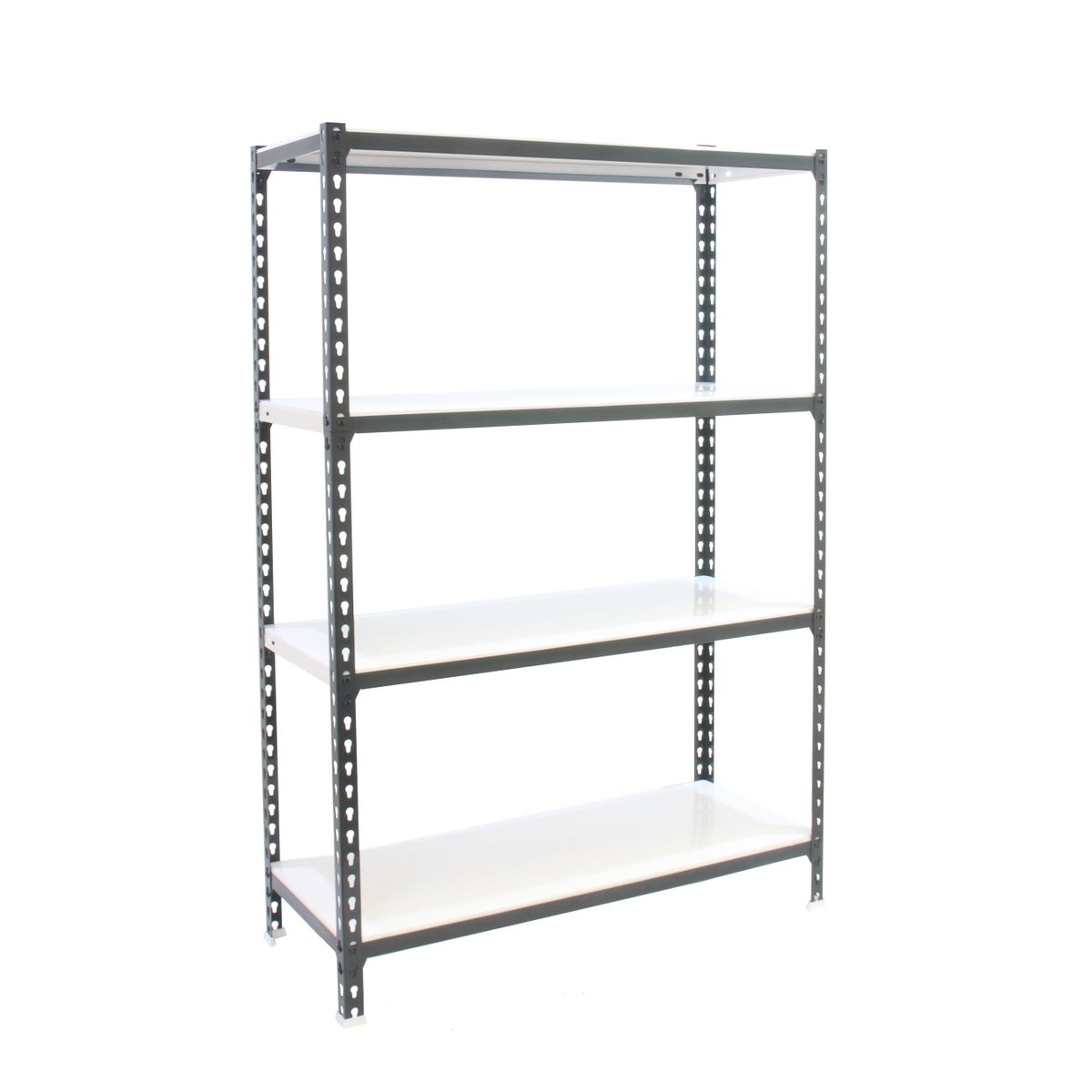 PROREGAL Heavy-Duty Plankkast Midden Metaal Shark HxBxD 150 x 100 x 50 cm Plank Draagvermogen 180 kg Antraciet-Wit