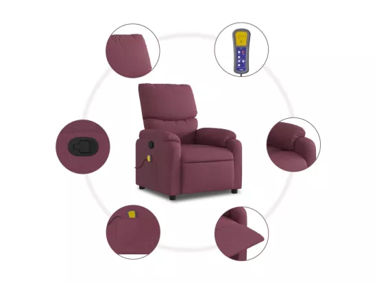 Fauteuil massant inclinable Violet Tissu
