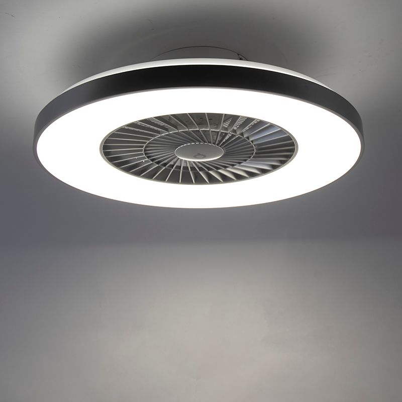 Plafondventilator zilver met ster effect 60cm incl. LED dimbaar met afstandsbediening - Climo