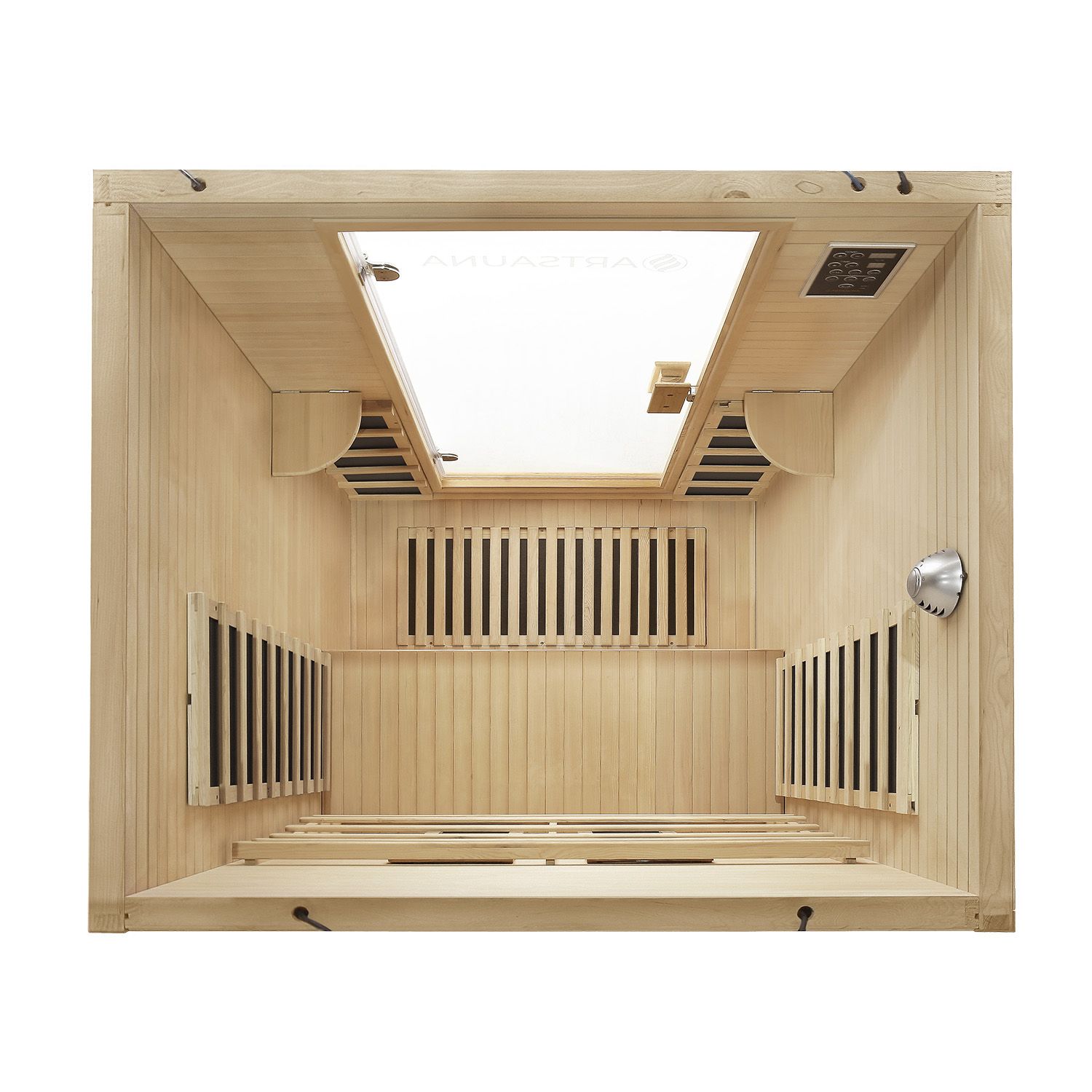 Artsauna Infrarotkabine Oslo mit Triplex-Heizsystem | 2 Personen | Hemlock Holz | 120 x 100 cm