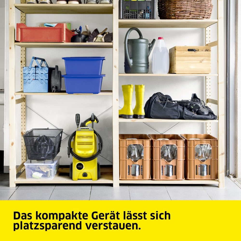 Kärcher Hochdruckreiniger K 4 Classic Car, Druck: max. 130 bar, Fördermenge: 420 l/h, Fläche: 30 m²/h, Wasserfilter, Gewicht: 4,6 kg, Hochdruckpistole, Dreckfräser, Vario Power-Strahlrohr, Car Kit