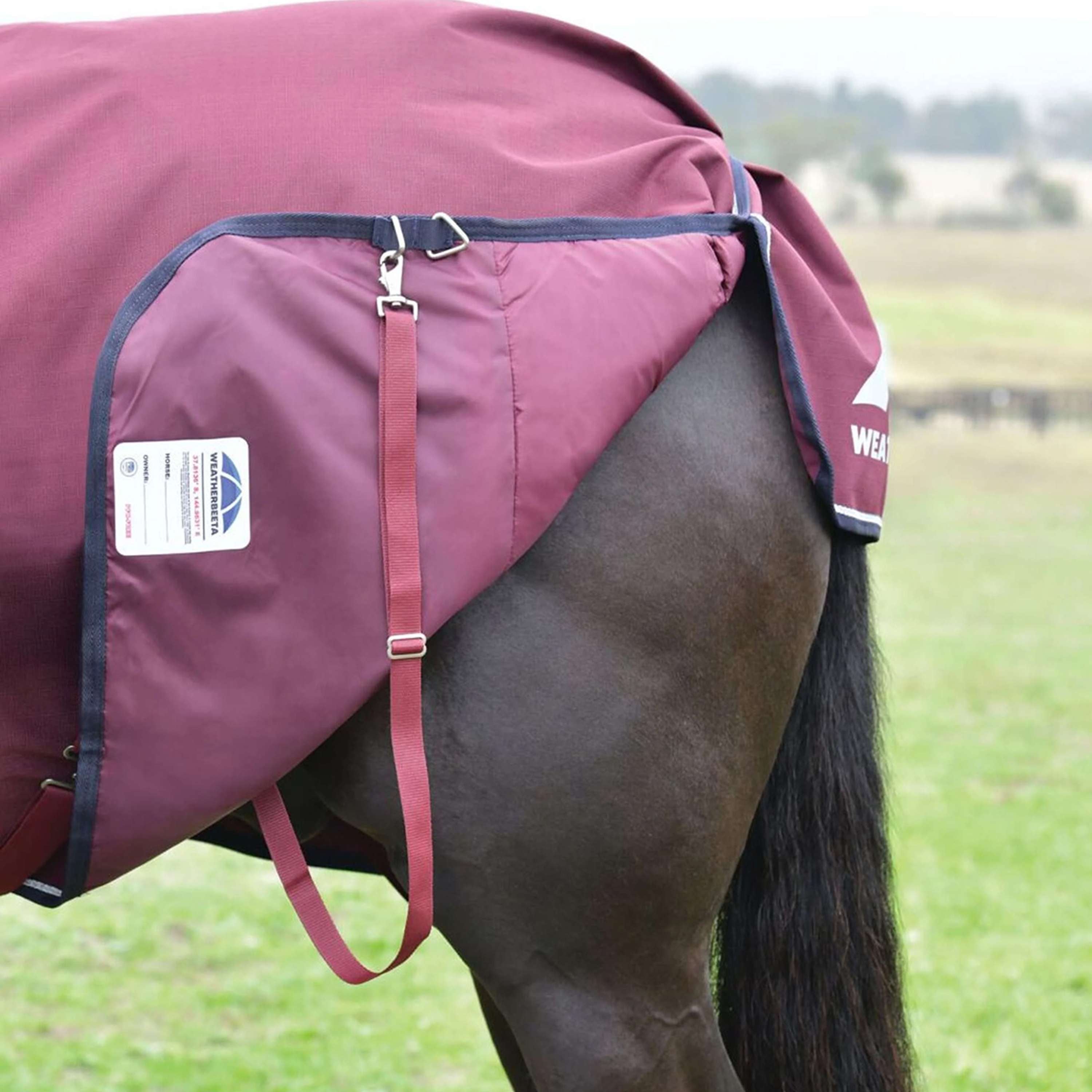 WeatherBeeta ComFiTec Essential Turnout Detach-A-Neck 50g Burgundy/Nav