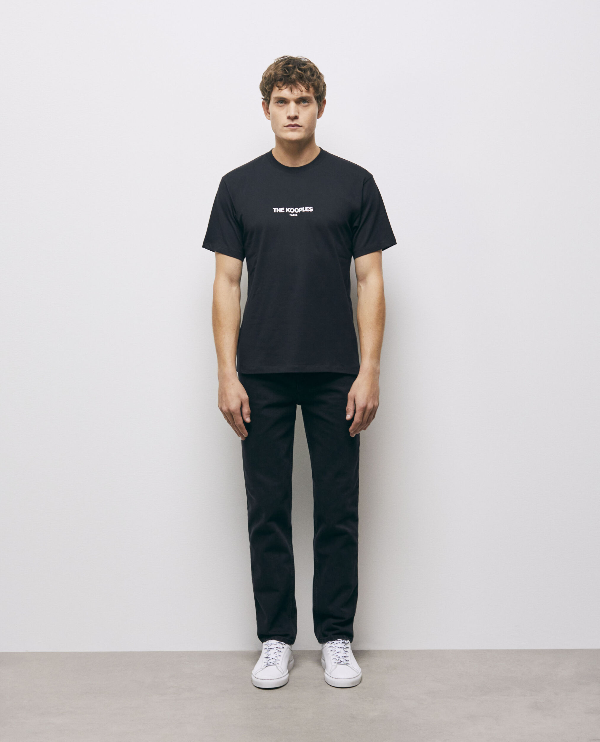 T-shirt noir coton imprimé