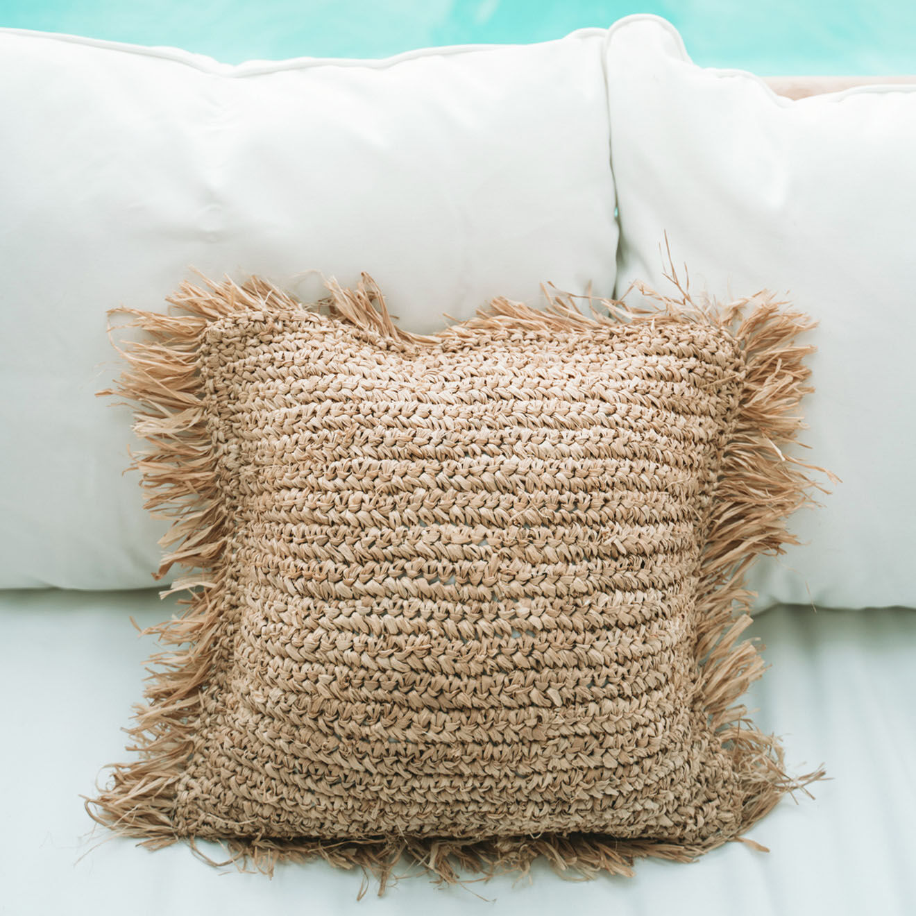 Bazar Bizar Housse de coussin Raphia naturel - 40x40 cm