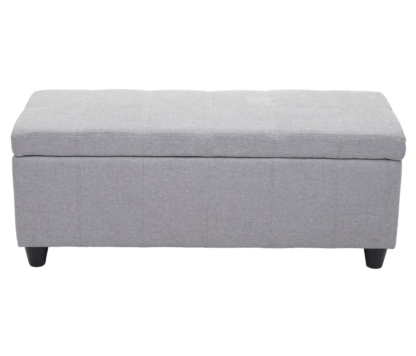 Aufbewahrungs-Truhe Kriens, Sitzbank Bank, Stoff/Textil, 45x114x45cm ~ hellgrau
