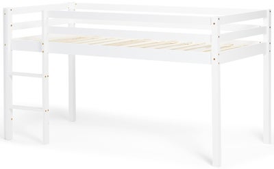 JLY PIRAT Dream Juniorseng Med Sengegardin Og Madrass 90x190, Hvit