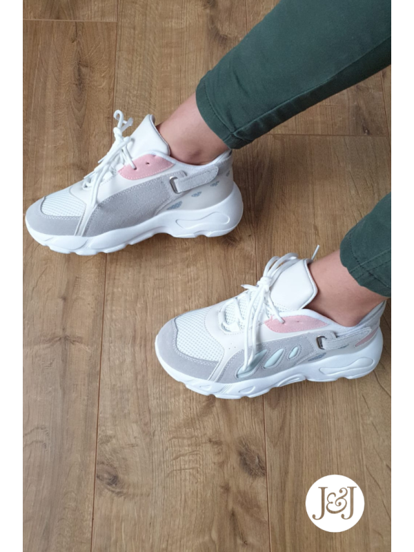 Baskets grises et roses 'Dita'