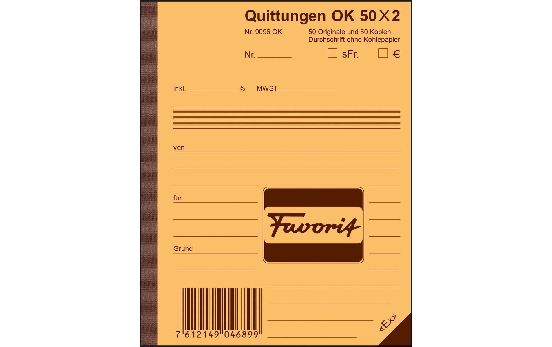 Durchschreibeblock 113 x 144 mm Quittungen, Blau/WeissBlock mit Quittungen