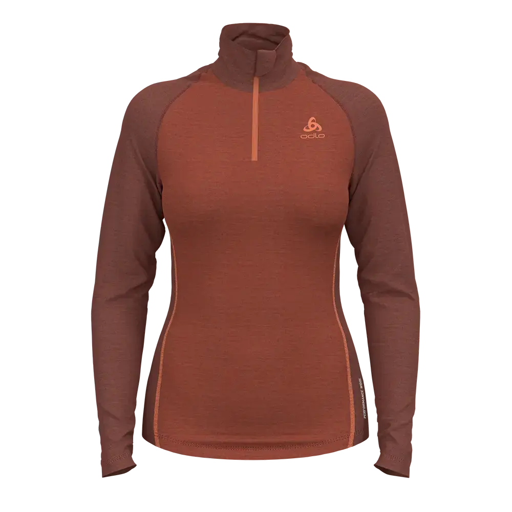 Odlo Natural Perform PW 150 BL Turtle Thermoshirt Lange Mouwen Rood Dames