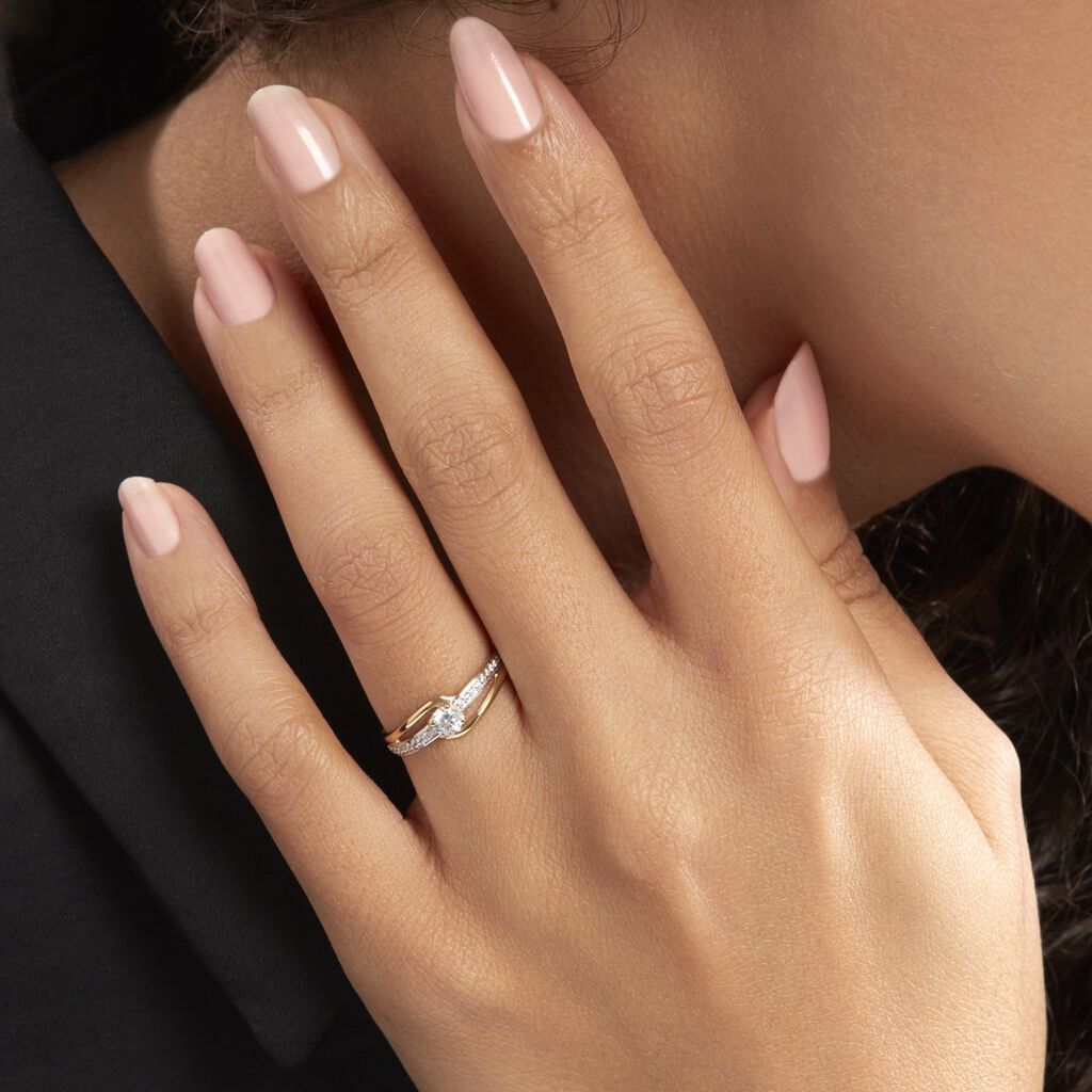 Bague Solitaire Armelle Or Jaune Oxyde De Zirconium